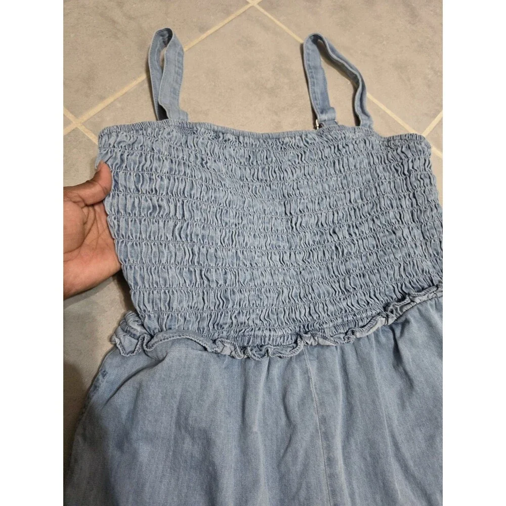 Gilli Women's Light Wash Denim Romper Size L
